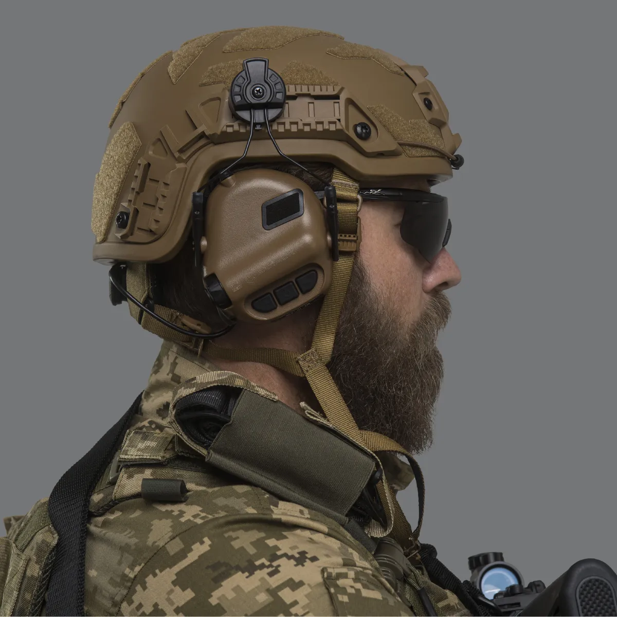 Активные наушники Earmor M31H (Helmet version) с креплением ARC rail. Койот 4