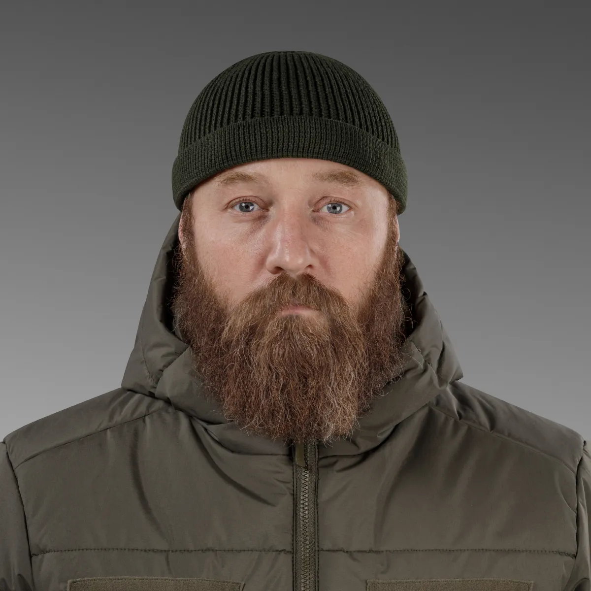 Шапка в’язана Docker Hat. Cotton and wool. Olive 2