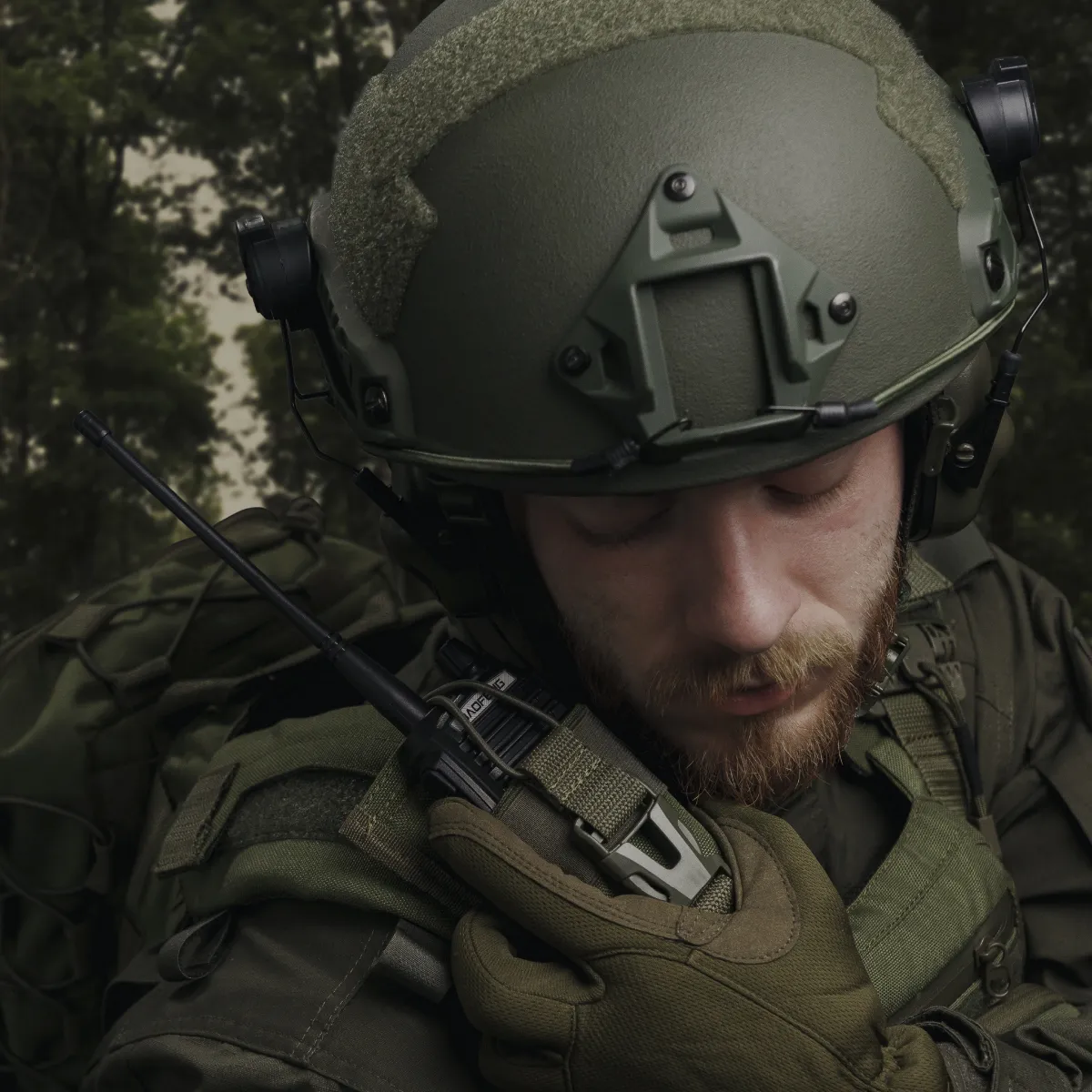 Подсумок для рации. Крепление Molle. Cordura 1000. Цвет Олива 3