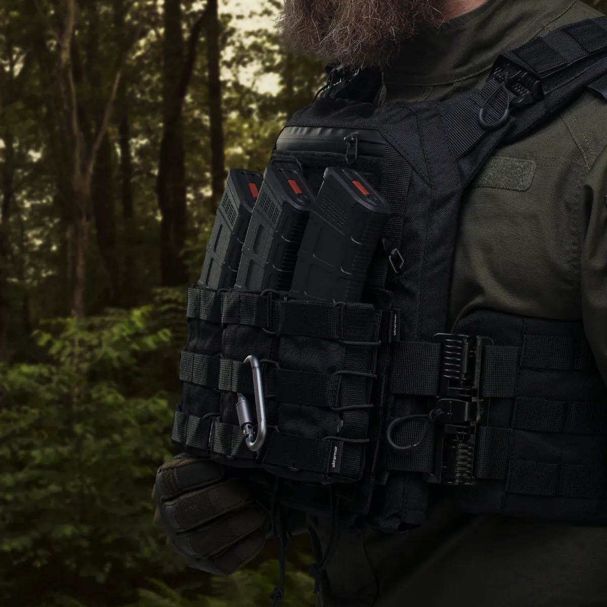 Одинарный подсумок под магазины АК/АR (тканевый). Черный 7