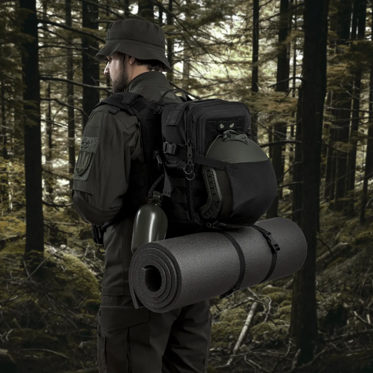 Тактический рюкзак DP20 на 20 л. Cordura 1000D. Крепление Molle. Мультикам черный 9