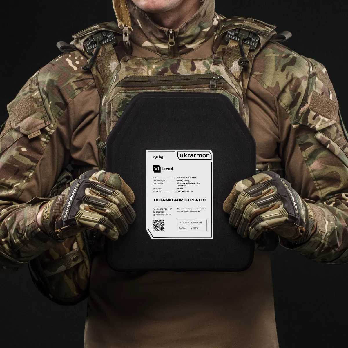 Плиты керамика 6 класс защиты (комплект). Вес 5.6 кг. Размер M (25х30 см.) 13