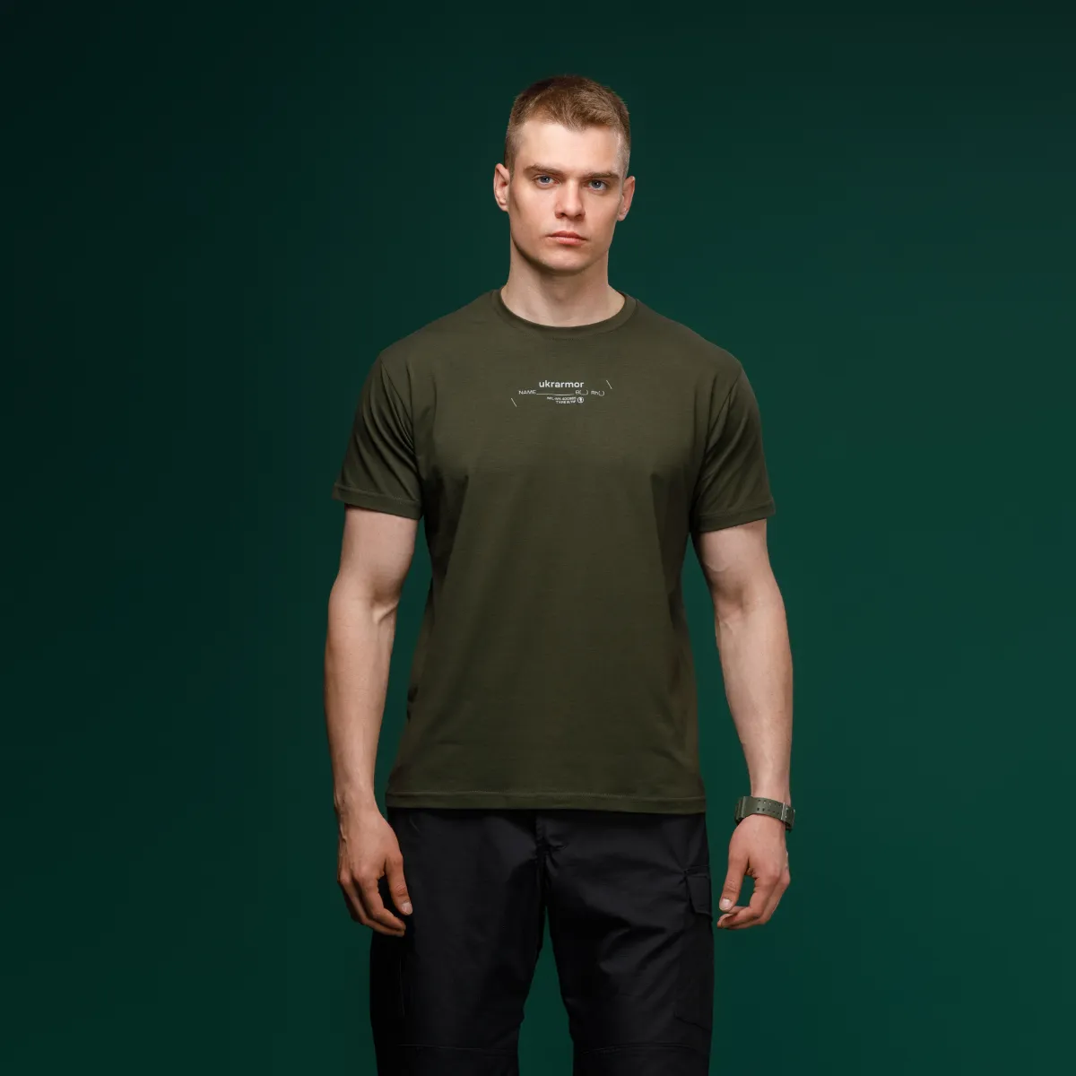 Футболка Basic Military T-Shirt из коллекции NAME. Cottone/Elastane, олива 2