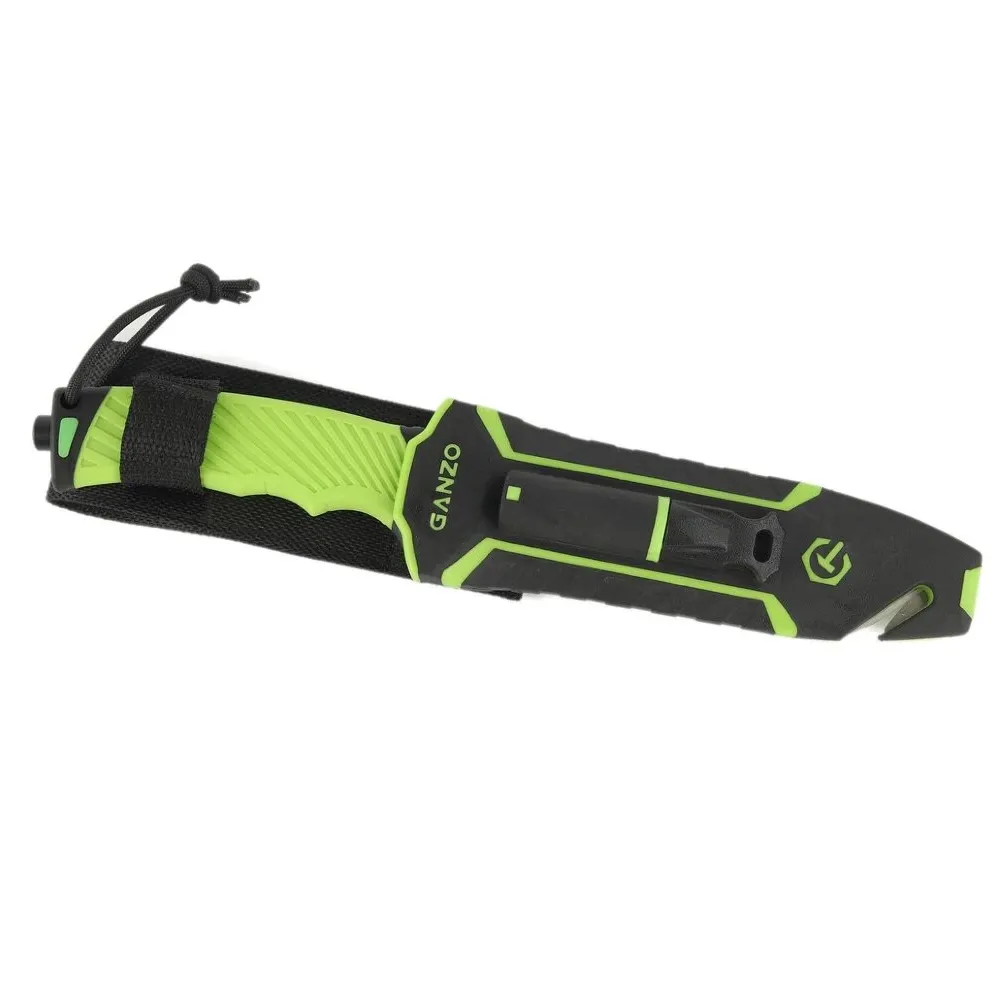 Ніж Ganzo G8012V2 зелений з паракордом та кресалом. Вуглецева сталь 2