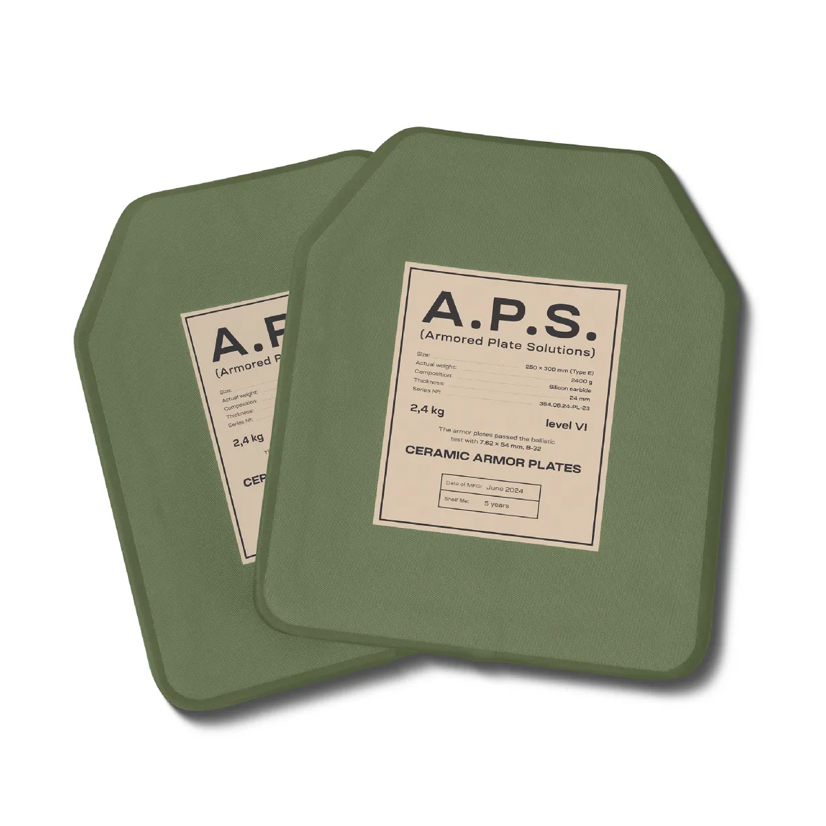 Керамічна плита 6 класу. Вага 2.4 кг. Розмір M (25х30 см.) A.P.S. Олива 10