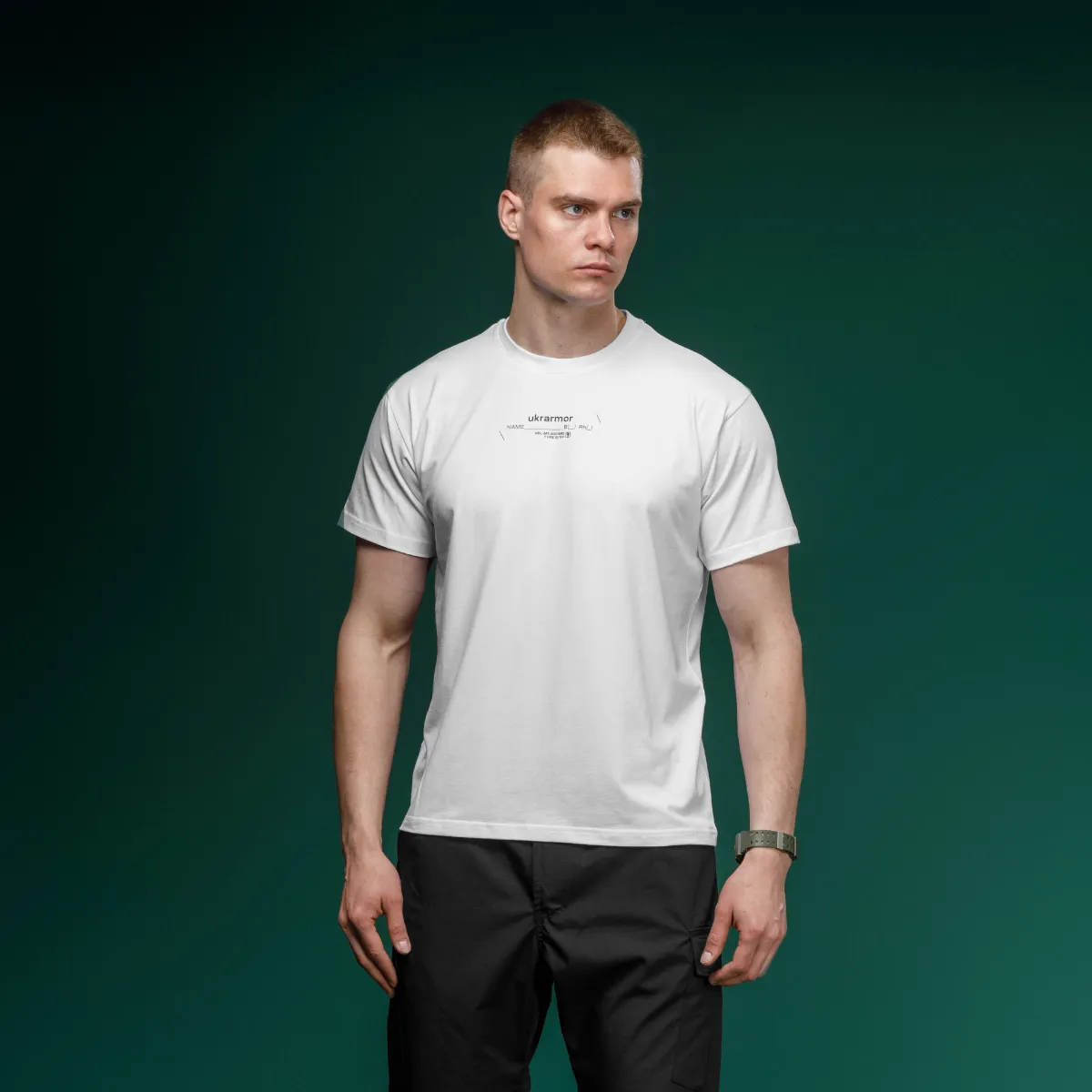 Футболка Basic Military T-Shirt з колекції NAME. Cottone/Elastane, білий 2