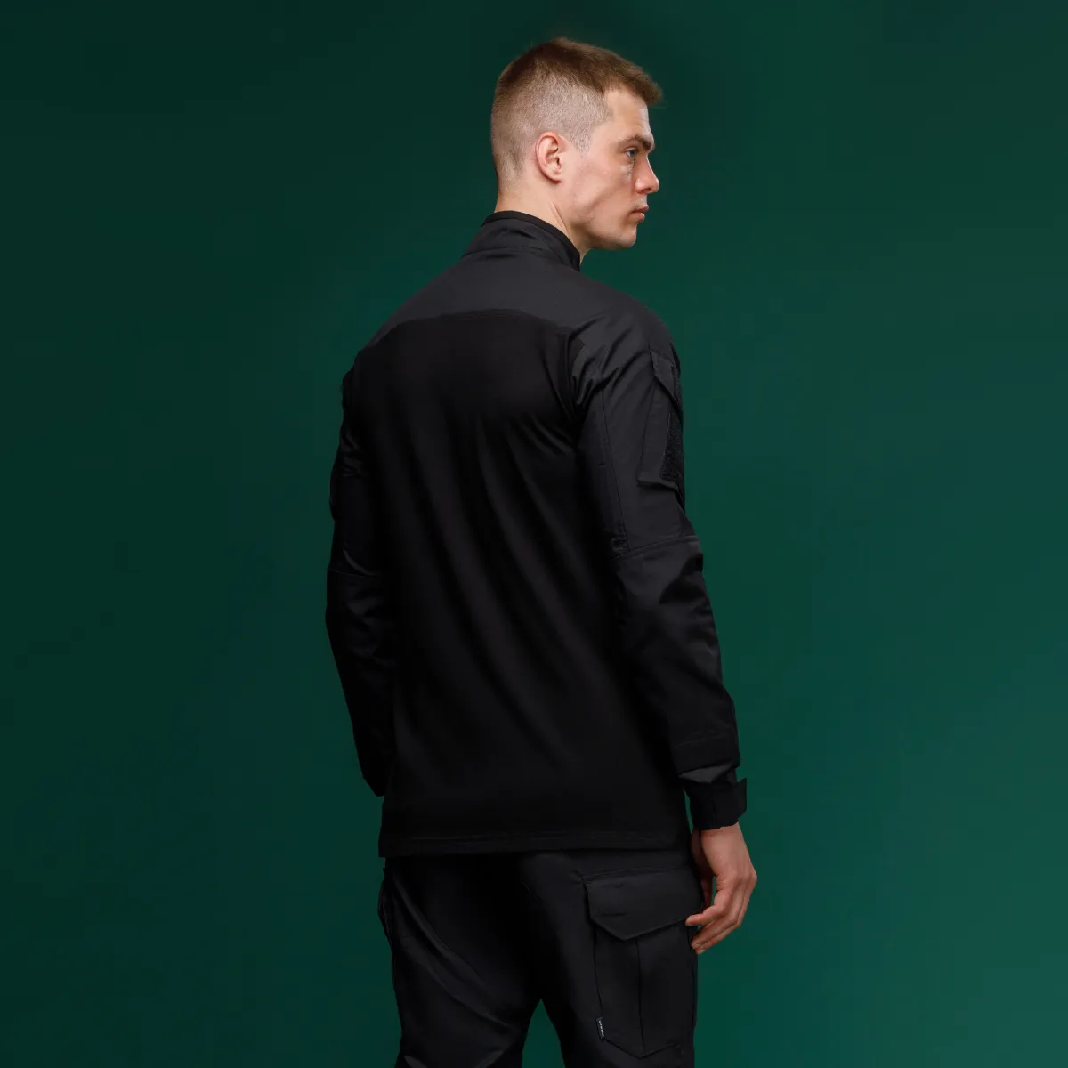 Тактическая рубашка Core Combat Shirt, длинный рукав, комбинированные материалы. Черный 4