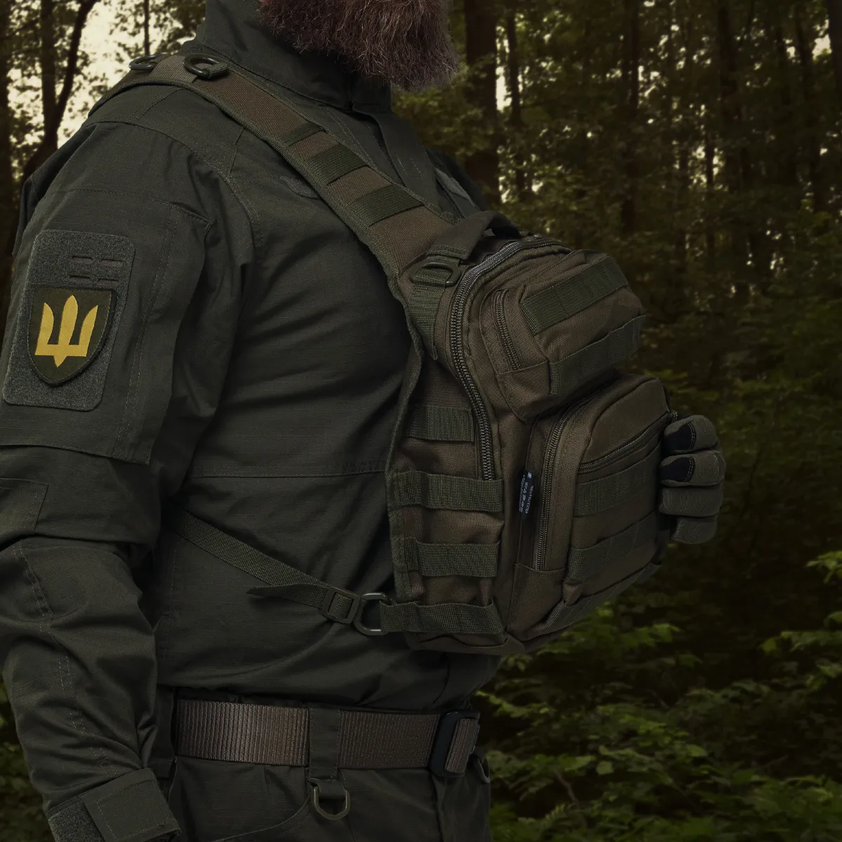 Рюкзак однолямочный Mil-Tec "One strap assault pack". Олива. 3