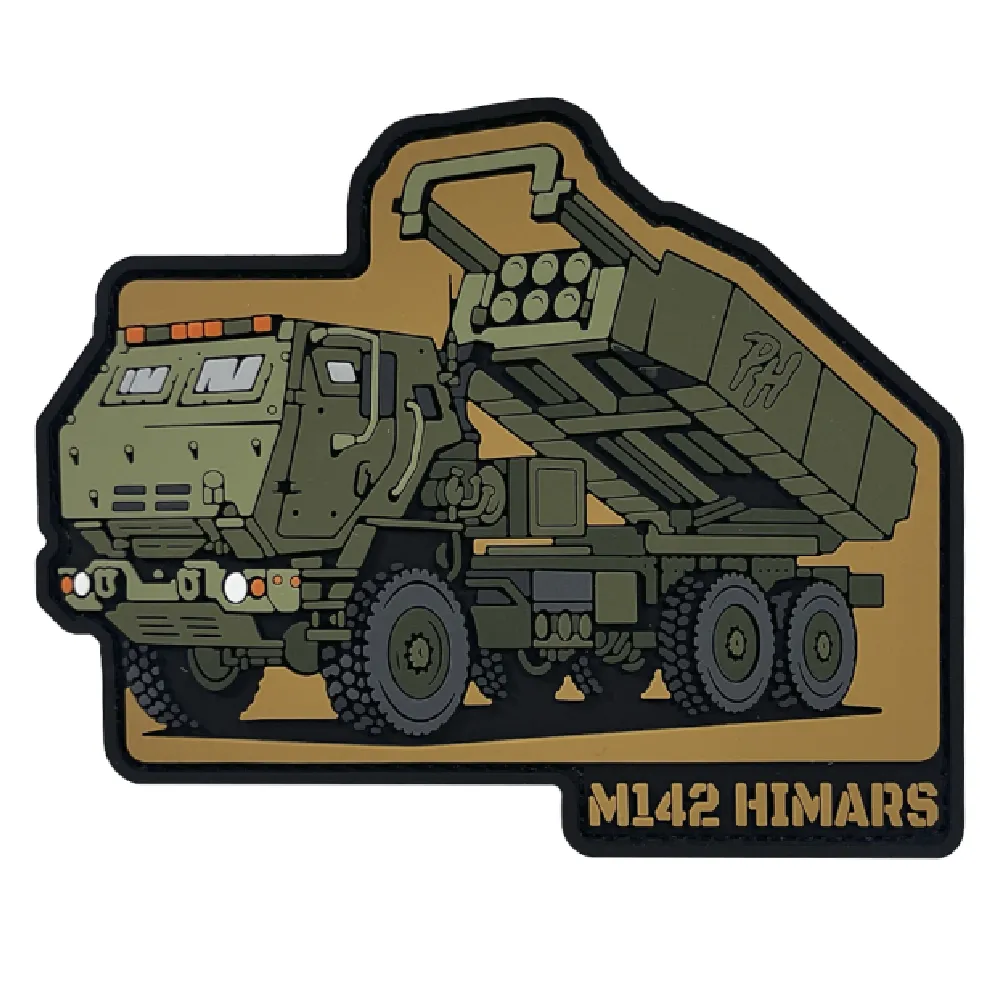 Патч (шеврон) «M142 HIMARS» від Patch hunter. М’який ПВХ пластик. Койот
