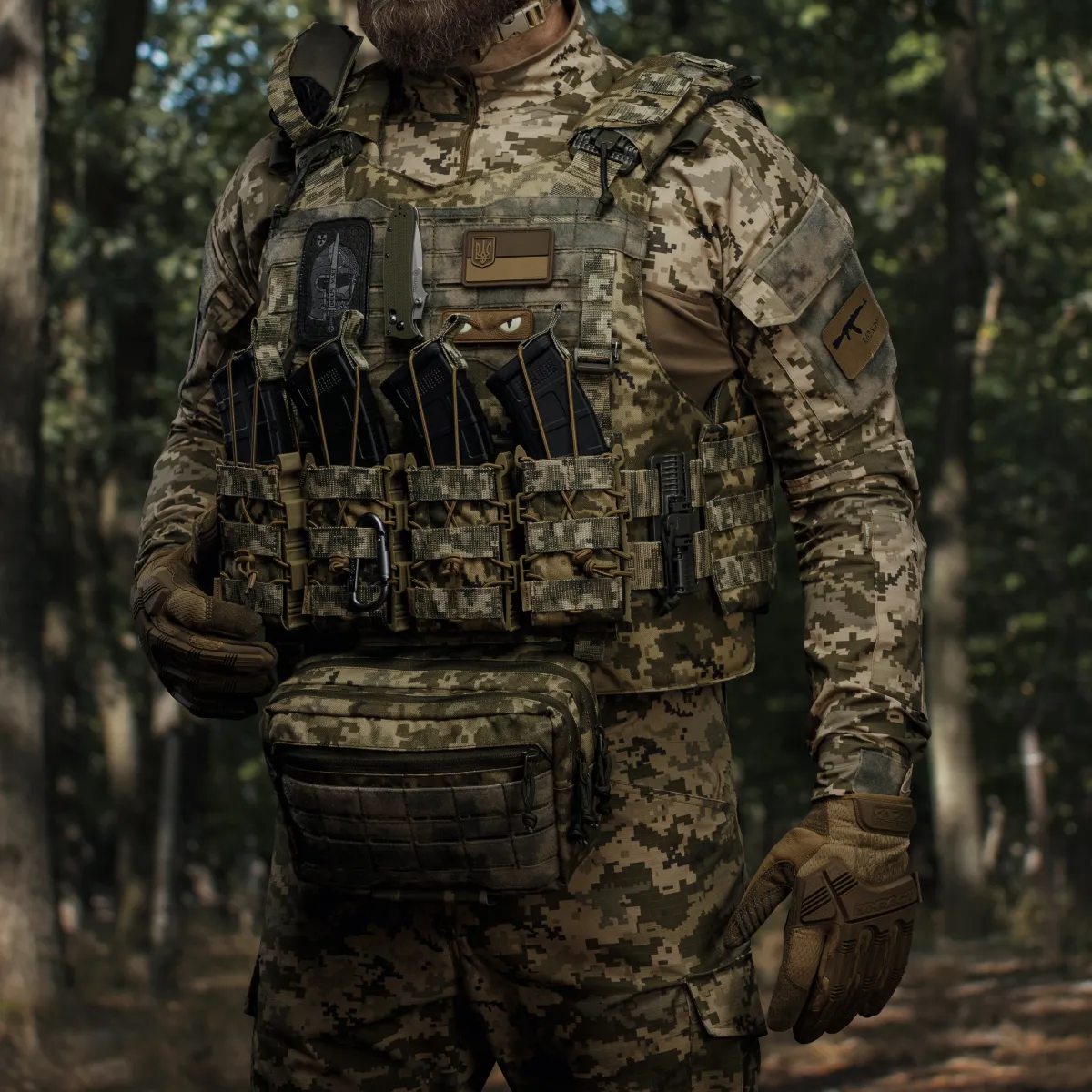 Подсумок одинарный пластиковый для магазина АК/AR. Пиксель (ММ-14) 5