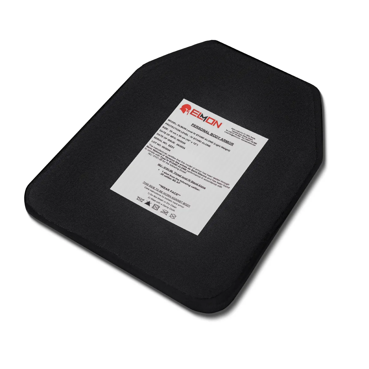 Керамічні плити 4 рівня NIJ (комплект). Вага 5.6 кг. Elmon (Греція). Розмір 25 х 30 см 3