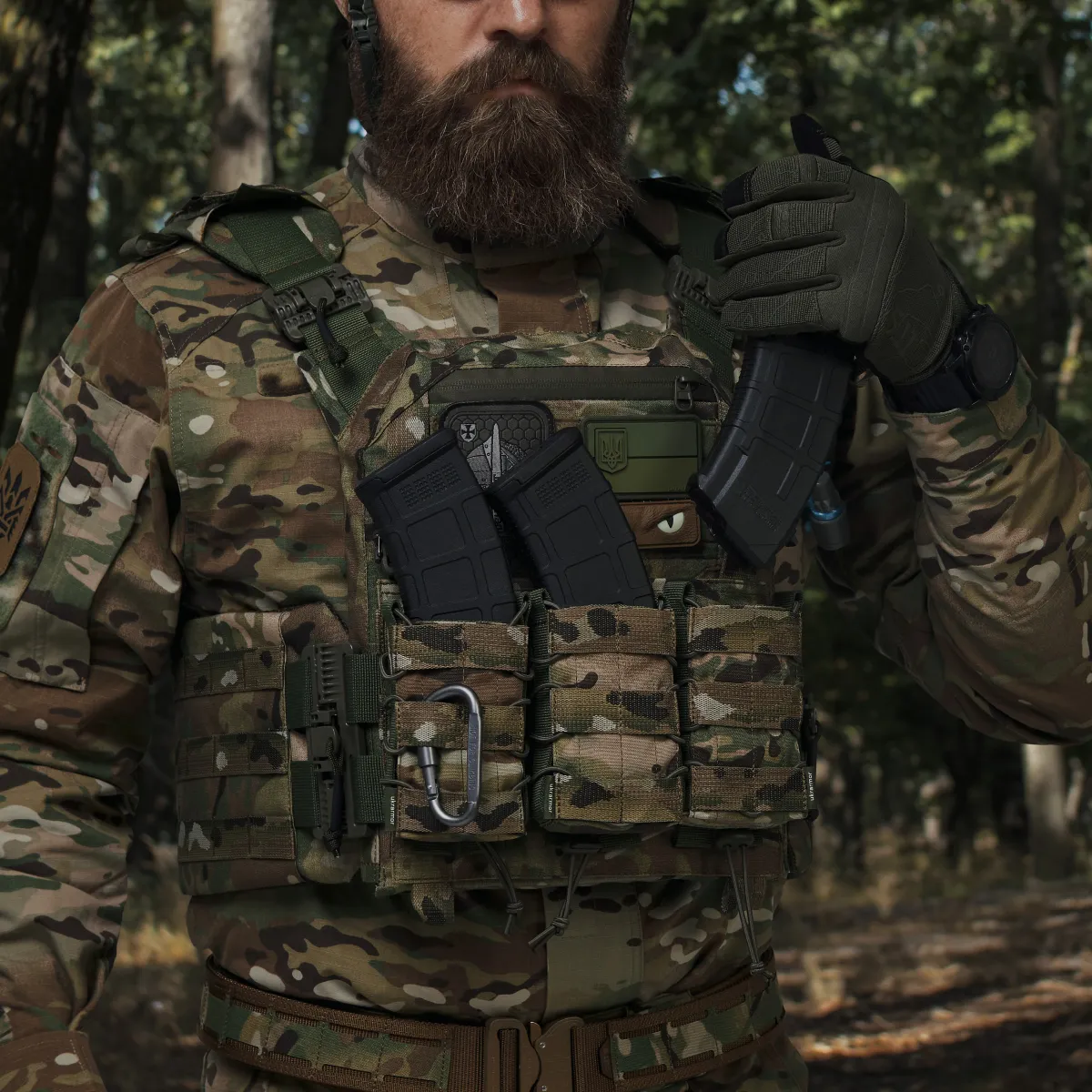 Одинарный подсумок под магазины АК/АR (тканевый). Мультикам 4