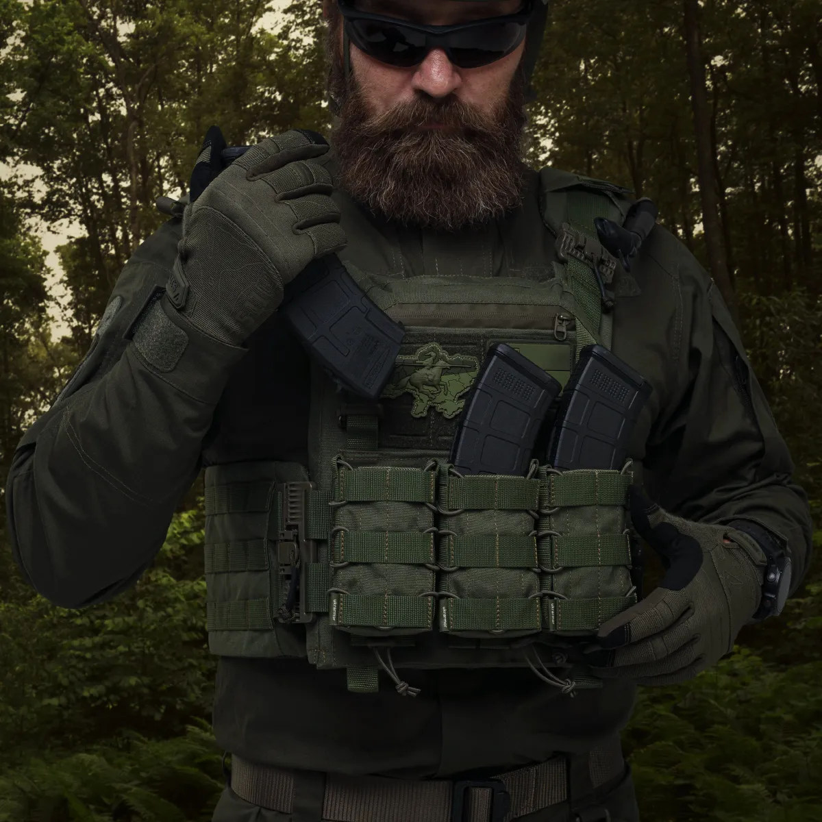 Одинарний підсумок під магазини АК/АR (тканевий). Олива 4