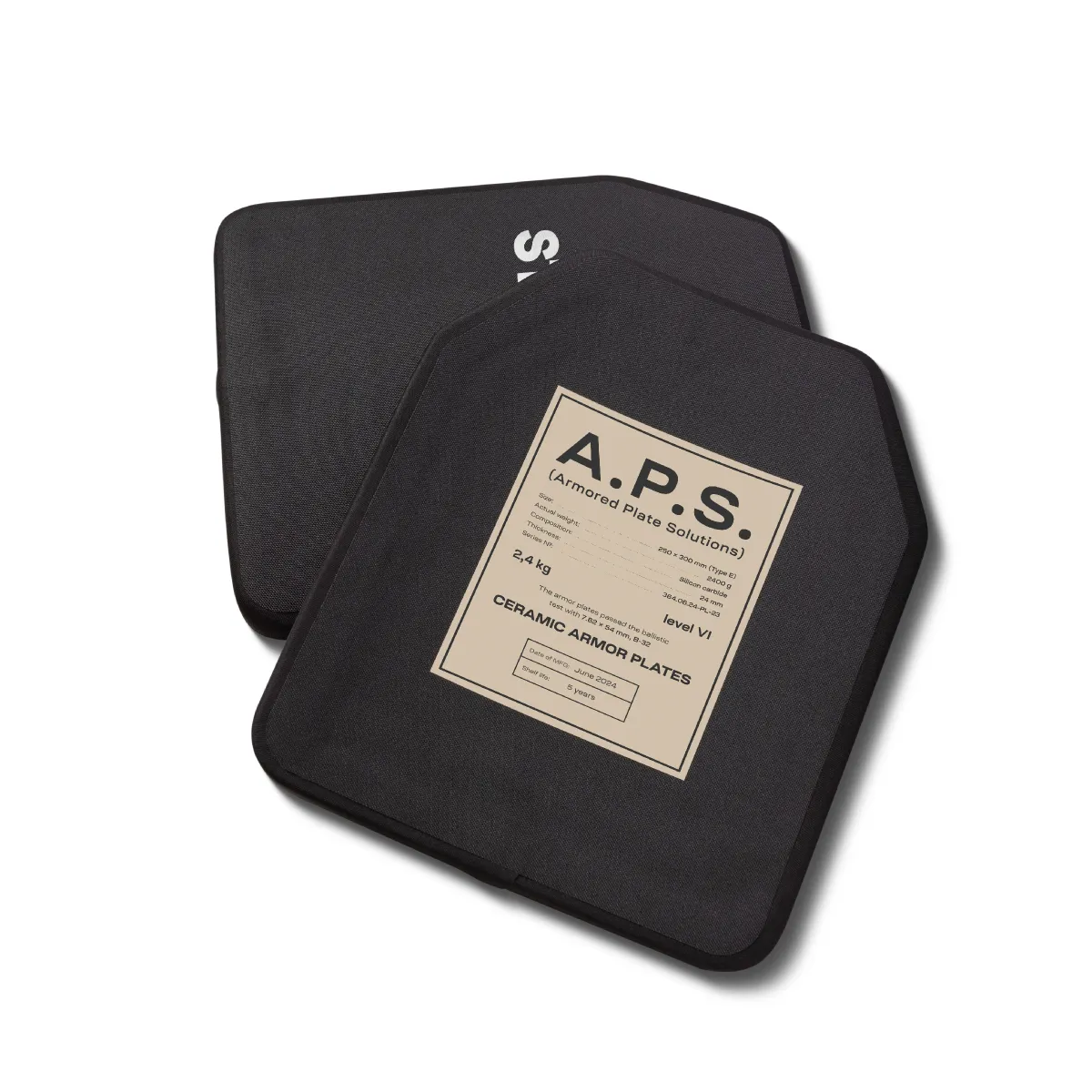 Плиты керамика 6 класс защиты (комплект). Вес 4.8 кг. Размер M (25х30 см.) A.P.S. 5