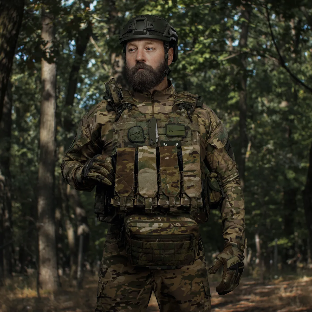 Одинарный закрытый подсумок с клапаном под магазин АК/АR. Мультикам. 8