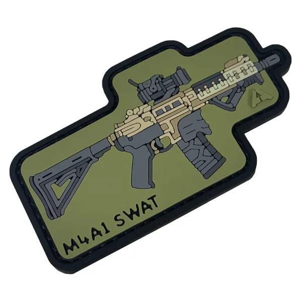 Патч (шеврон) «M4A1 Swat» от А.Т.А.К.А. Мягкий ПВХ пластик. Олива 3