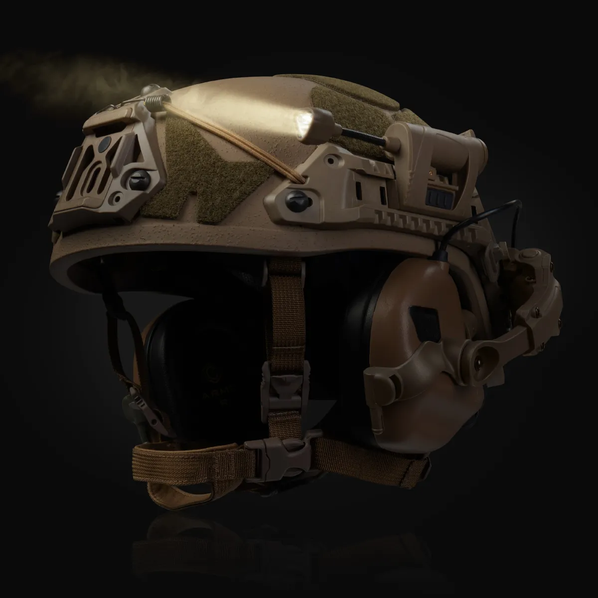 Тактичний ліхтарик LT-09-T на шолом з 4-ма світлодіодами. Койот 7