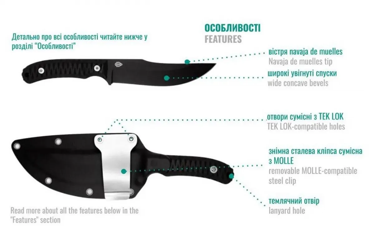 Тактический нож Навахеро Blade Brothers Knives с черным полимерным покрытием 7