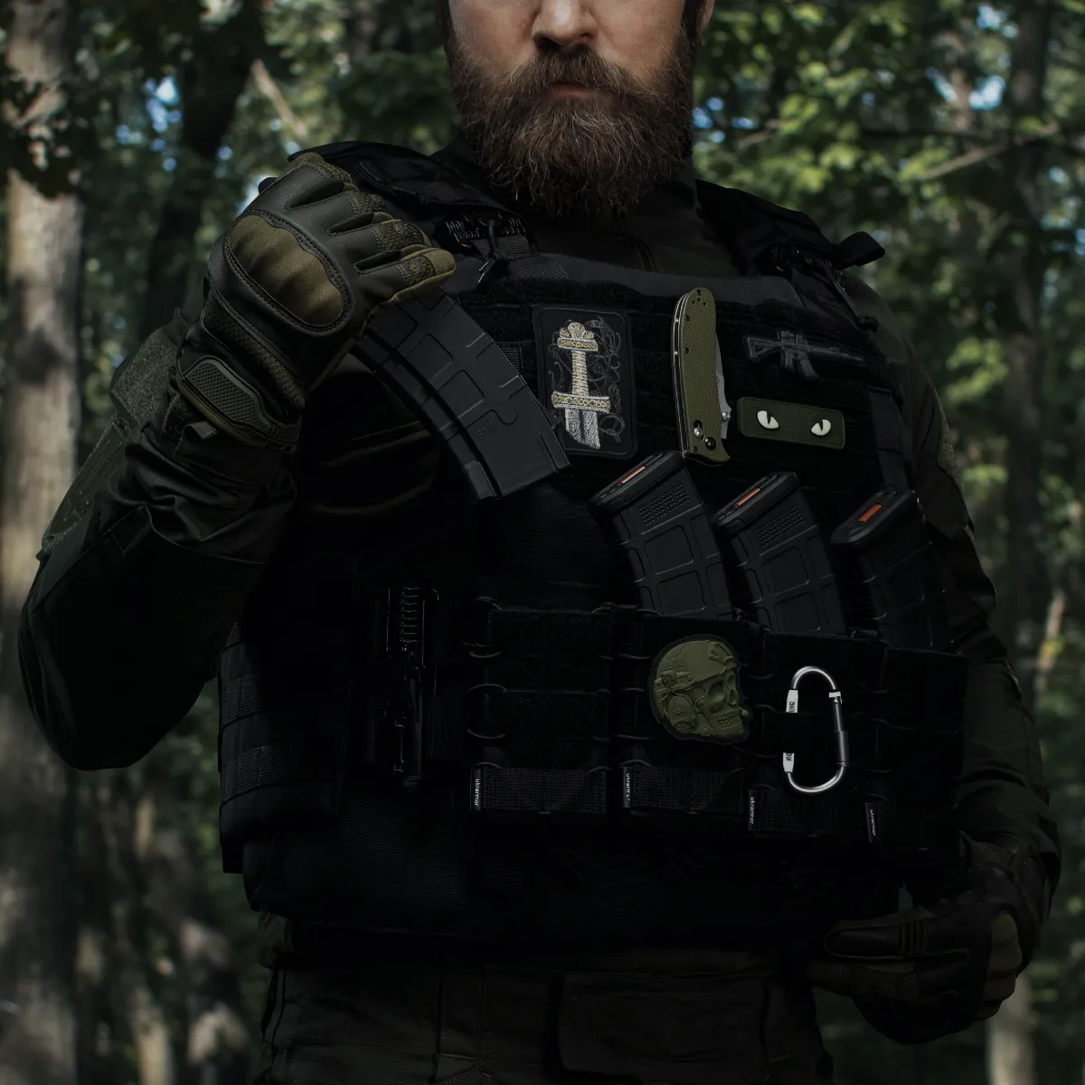 Одинарний закритий підсумок з клапаном під магазин АК/АR. Чорний. 2