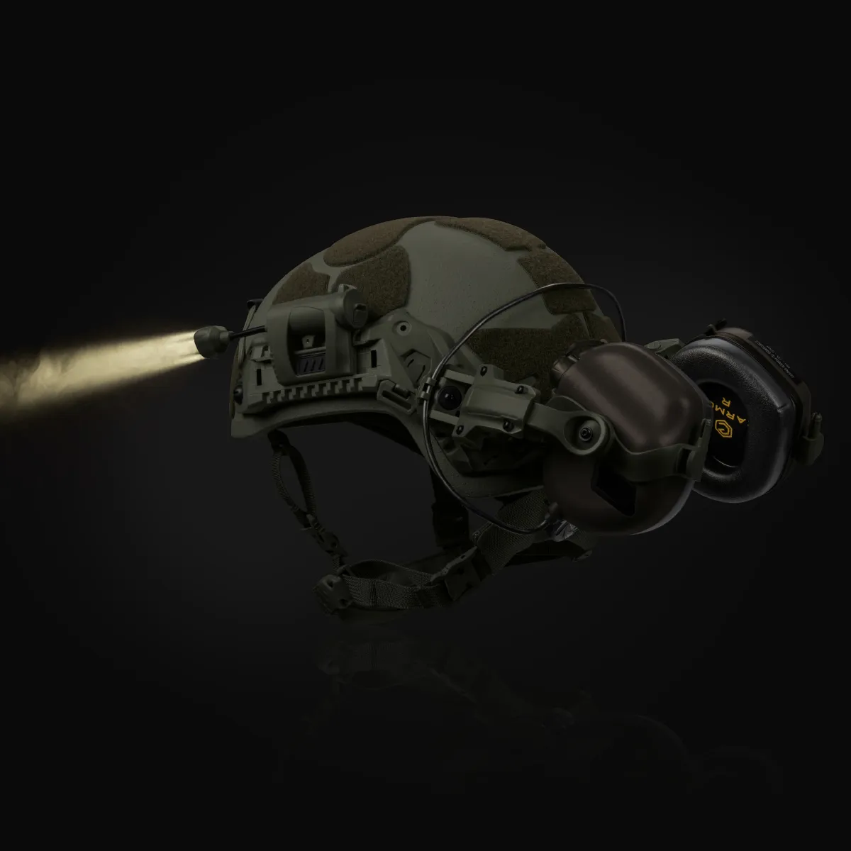 Тактичний ліхтарик LT-09-T на шолом з 4-ма світлодіодами. Олива 3