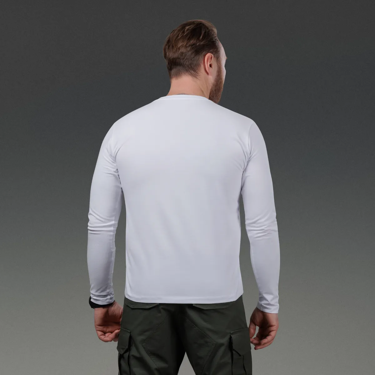 Кофта-лонгслив Ukrarmor Pulse Longsleeve. Cotton and Elastane. Белый 3