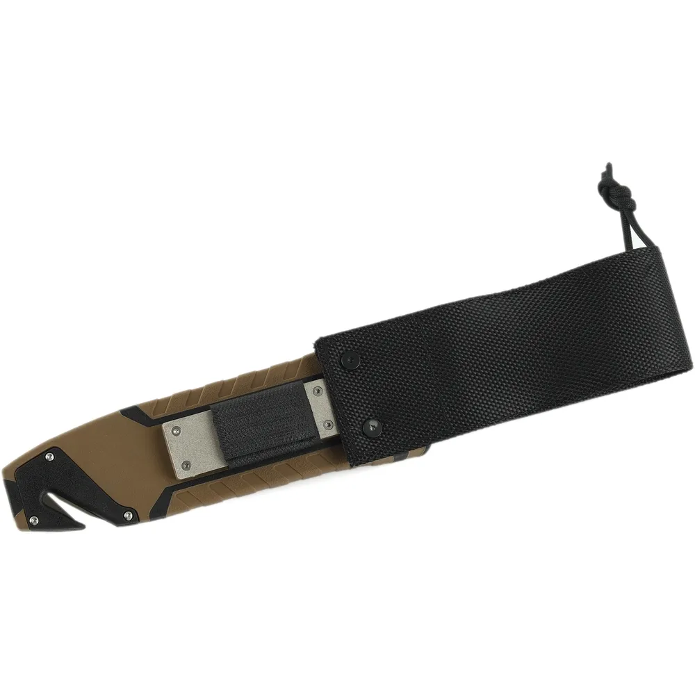 Нож Ganzo G8012V2 коричневый с паракордом и кресалом. Углеродистая сталь 6