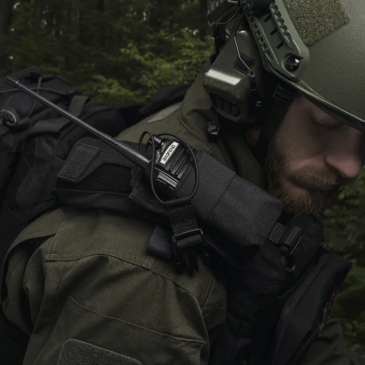 Підсумок для рації. Кріплення Molle. Cordura 1000. Колір Чорний 5