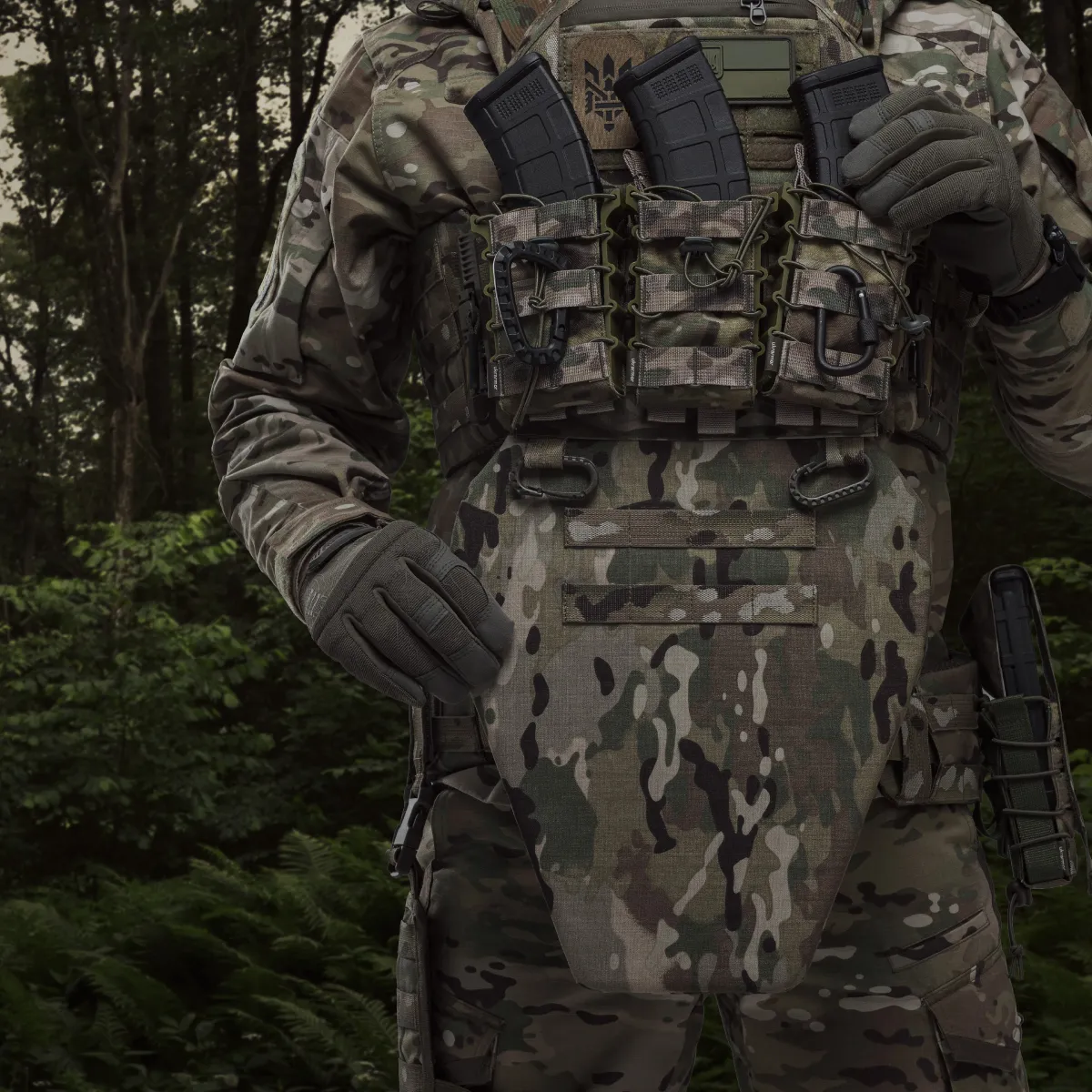 Противоосколочный фартук 2-го класса защиты (с баллистическим пакетом). Размер XL. Мультикам 5