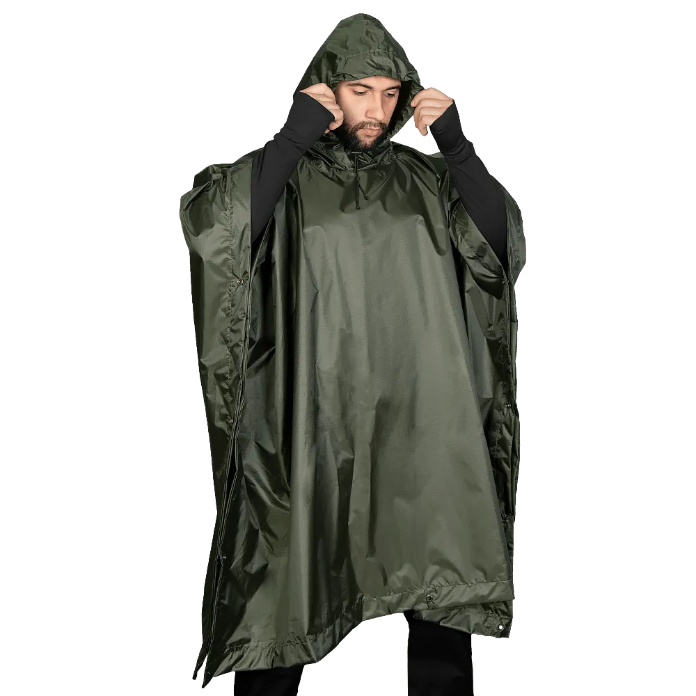 Пончо Piligrim. Влагостойкое с военной расцветкой. Темная олива 2