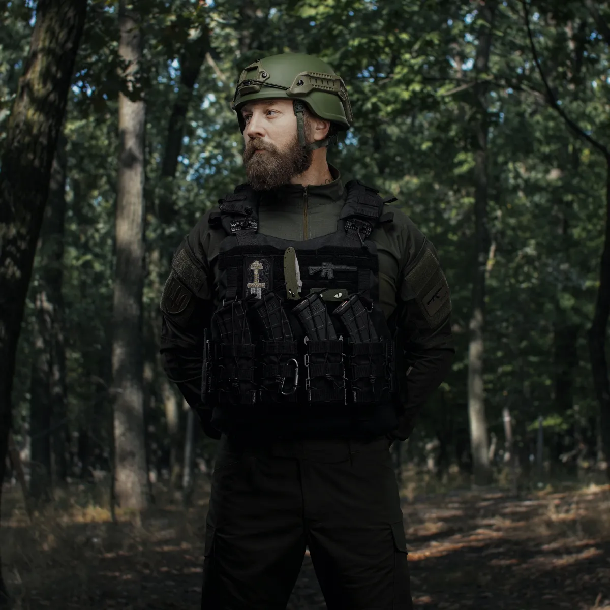 Подсумок одинарный пластиковый для магазина АК/AR. Черный 2