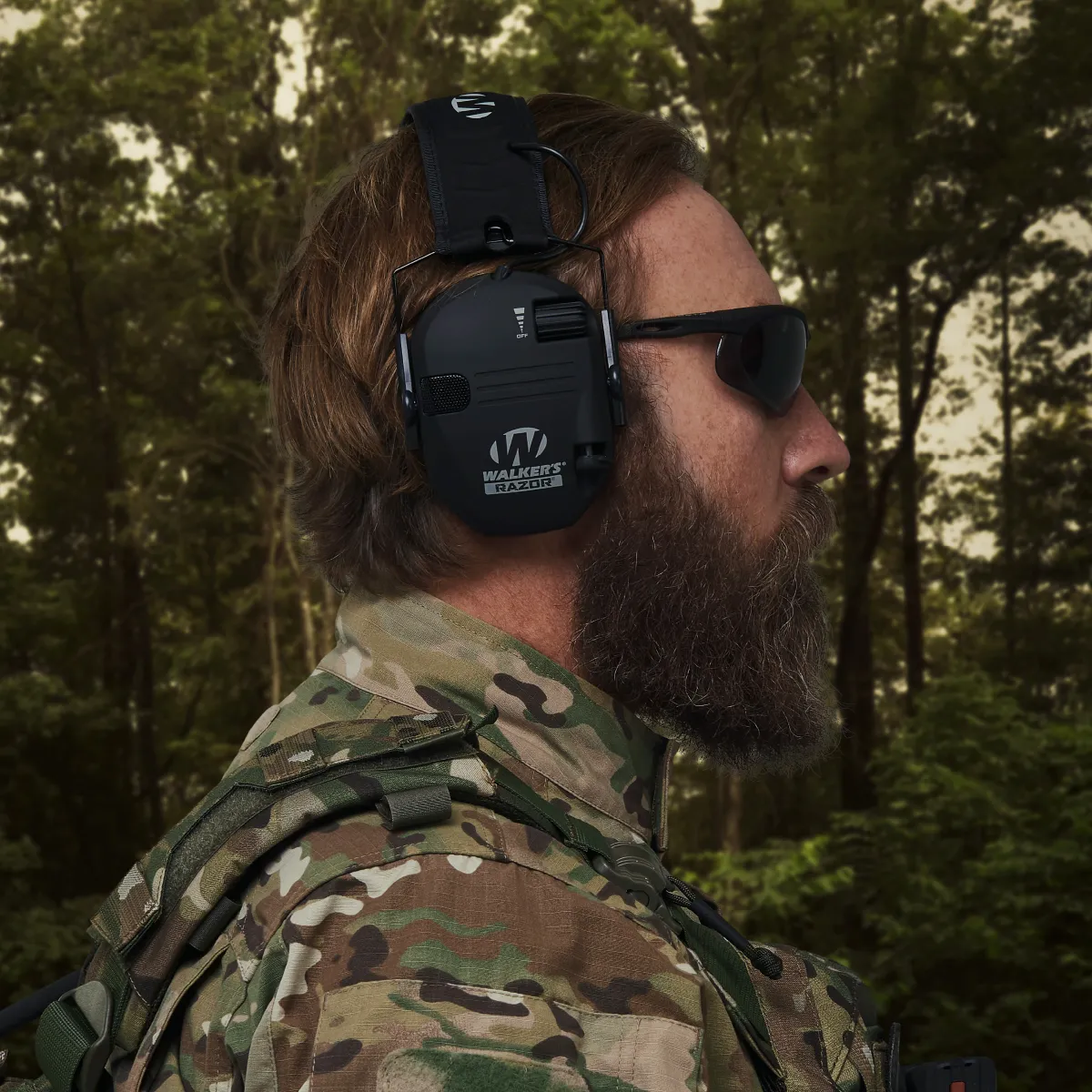 Активные наушники Walker's Razor Black (Черный) с оголовьем. Производитель США 5