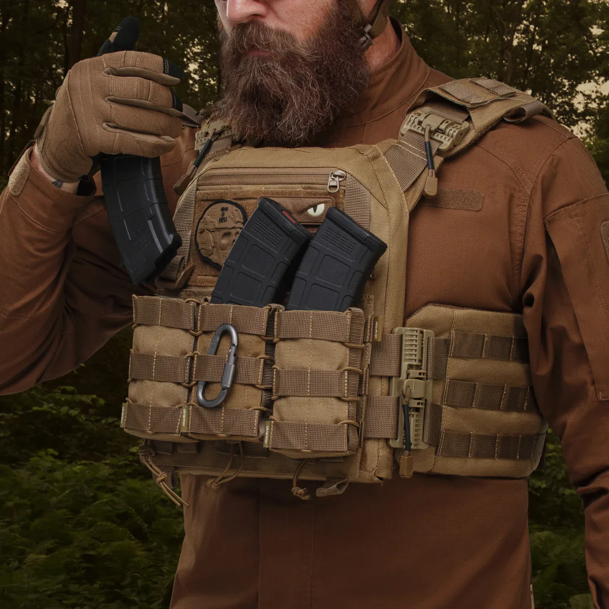 Одинарный подсумок под магазины АК/АR (тканевый). Койот 6