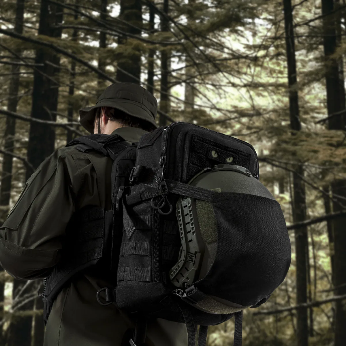 Тактический рюкзак DP20 на 20 л. Cordura 1000D. Крепление Molle. Мультикам черный 3