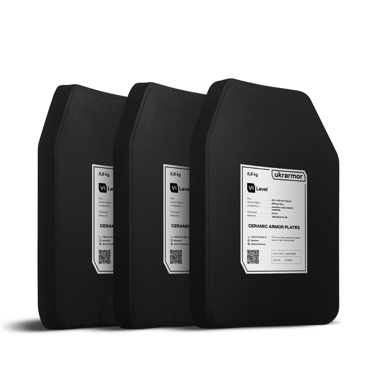 Плиты керамика 6 класс защиты (комплект). Вес 5.6 кг. Размер M (25х30 см.) 8