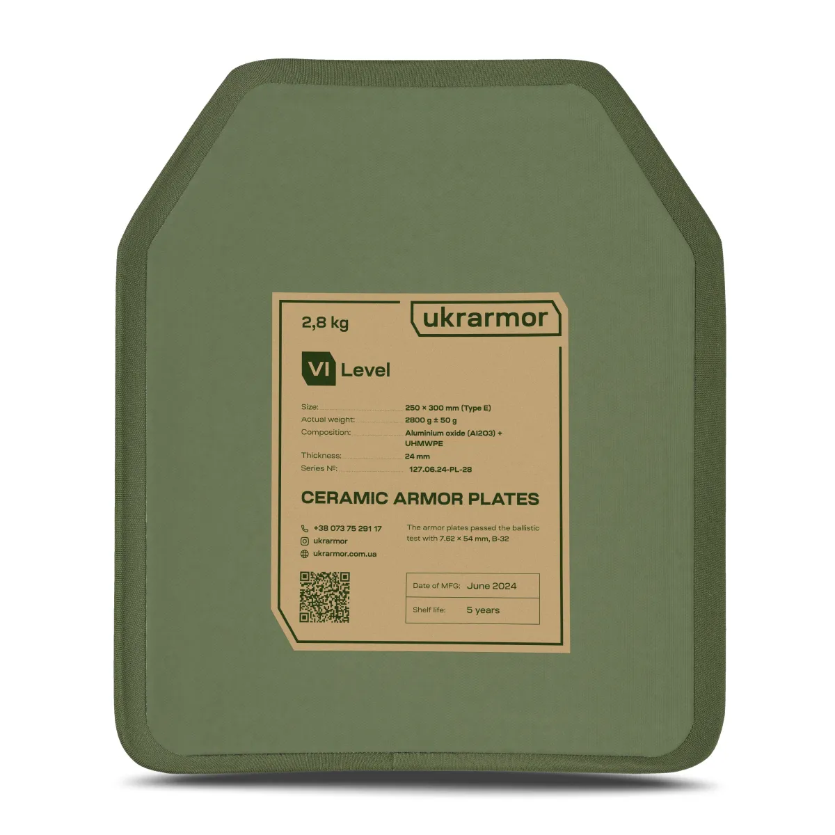 Керамічні плити 6 класу захисту (С.А.P.) Вага 5.6 кг (комплект). Розмір M (25х30 см) 4