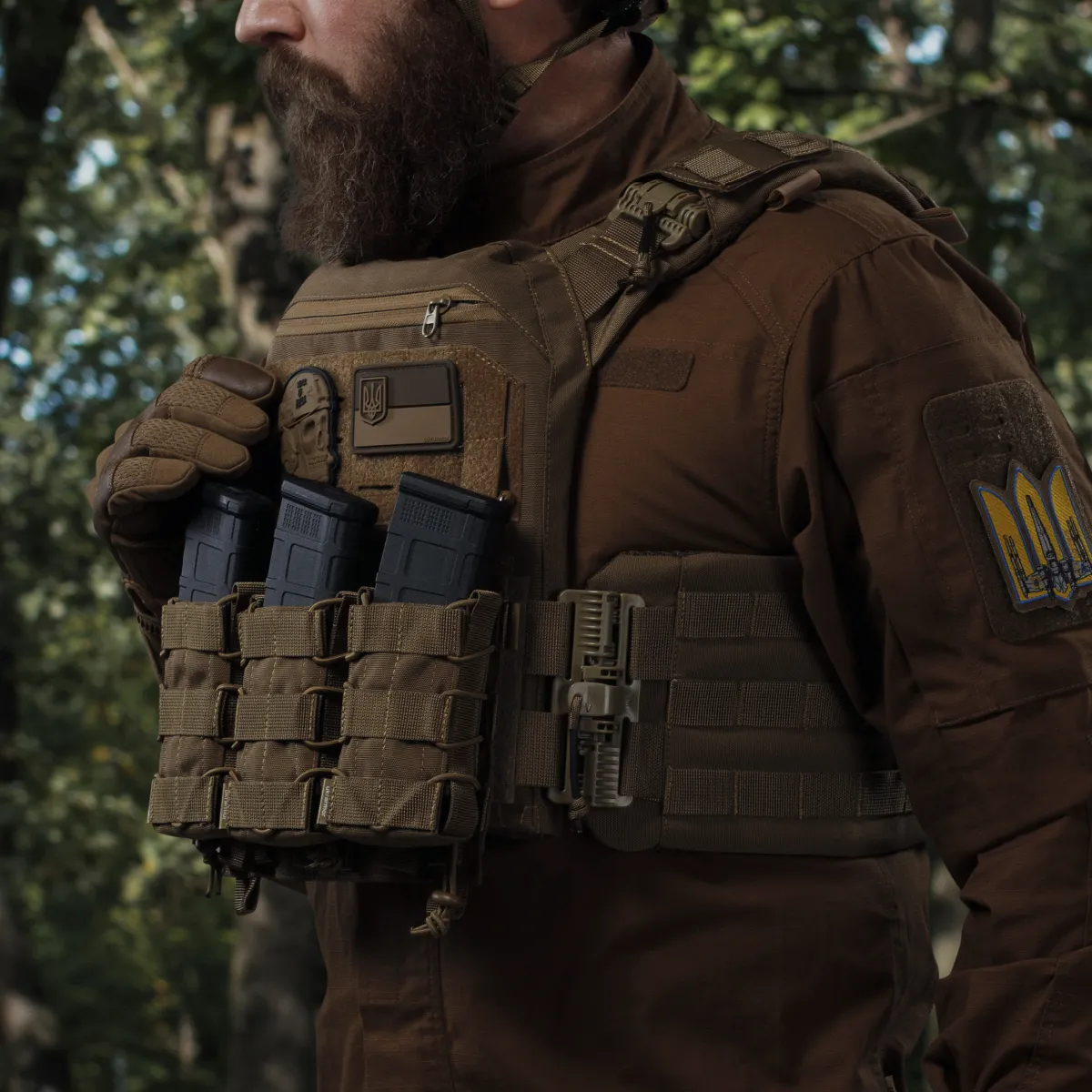 Плитоноска улучшенная (PRO) под бронеплиты 25х30 см. Койот 9