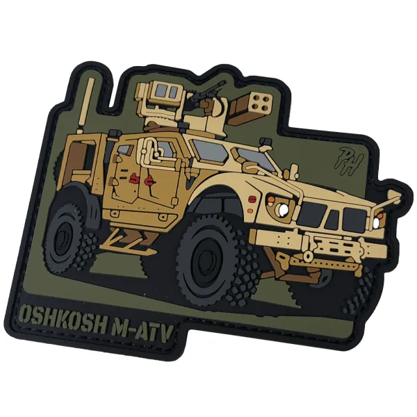 Патч (шеврон) «Oshkosh M-ATV» от Patch hunter. Мягкий ПВХ пластик мягкий. Койот 4