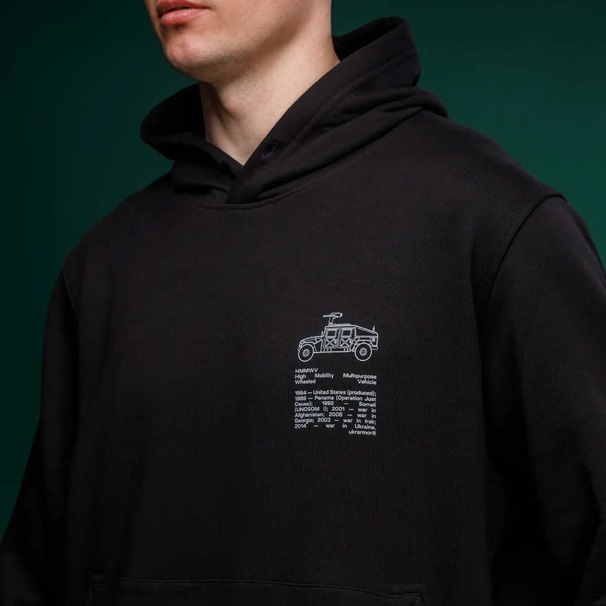 Худі M1 Mono колекція HMMWV. Cotton and elastane. Колір Чорний 3