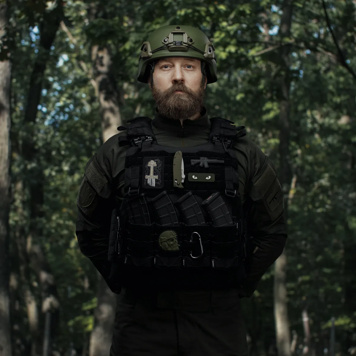 Одинарний закритий підсумок з клапаном під магазин АК/АR. Чорний. 4