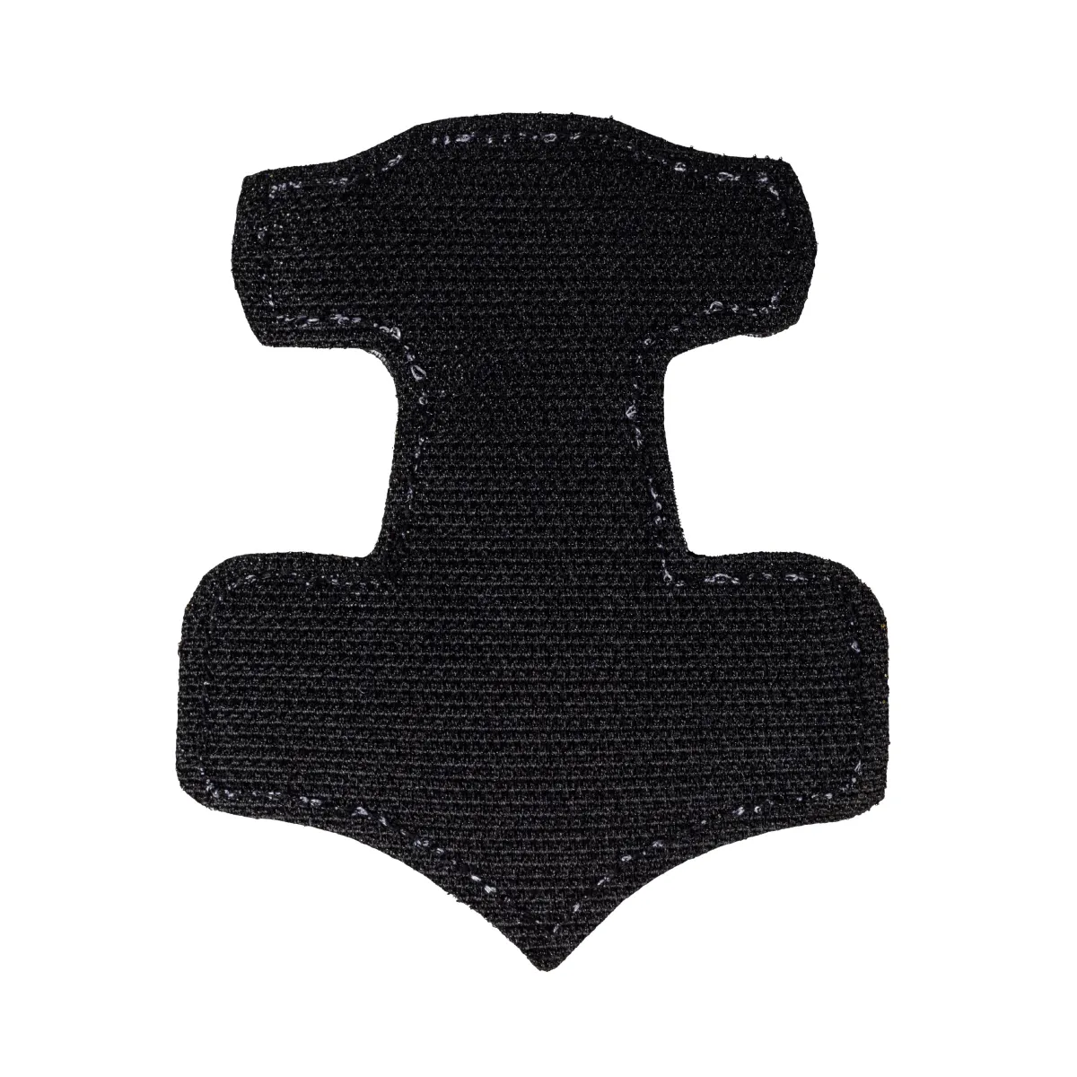 Шеврон (нашивка) Молот Тора на липучке, 10х8 см. Серо-черный 4
