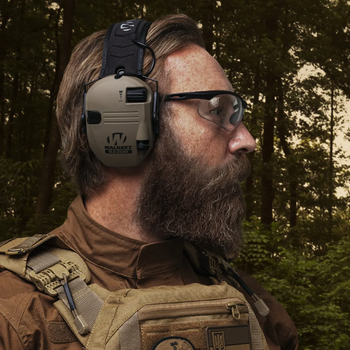 Активні навушники Walker's Razor Tan (Койот) з наголів'ям. Виробник США 3