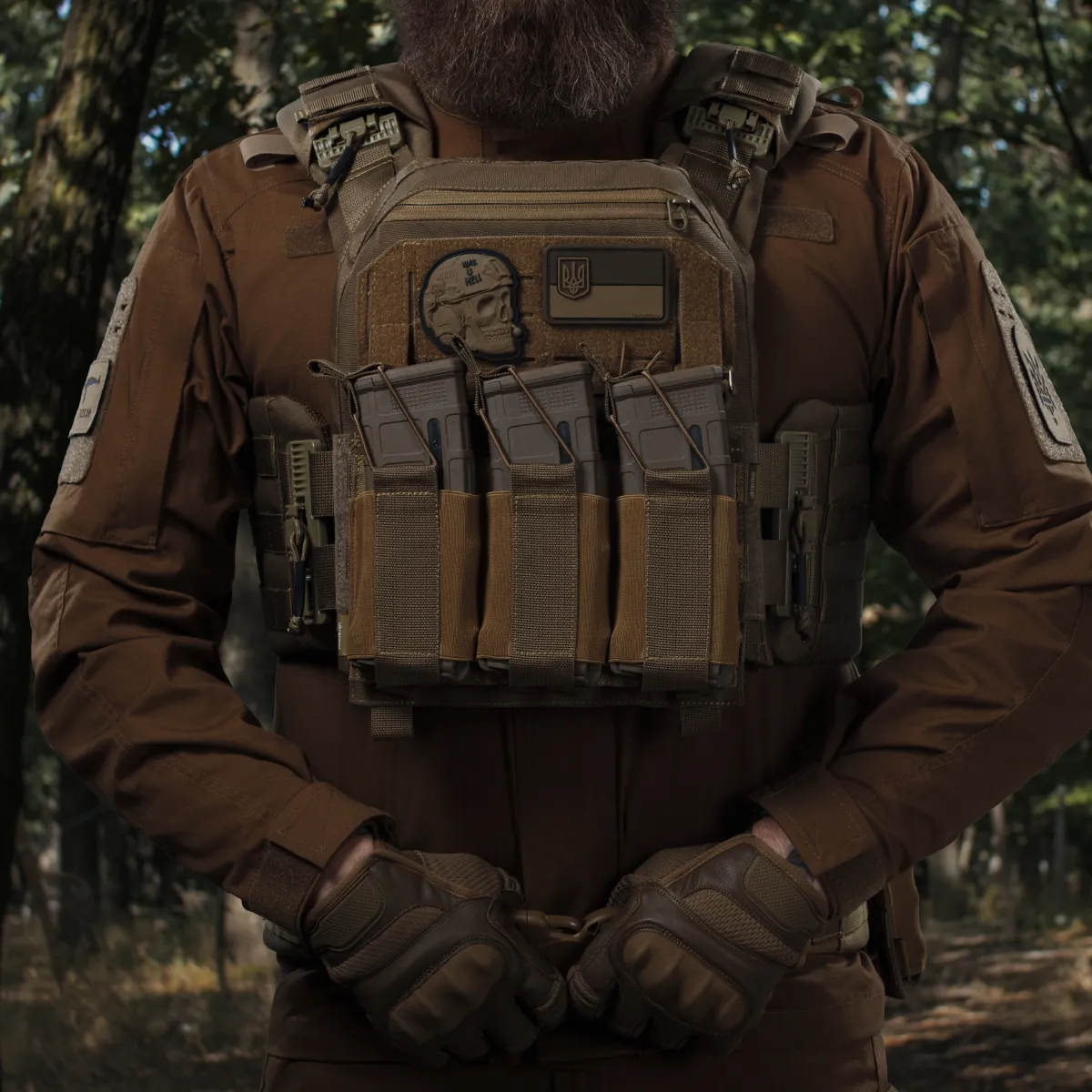 Потрійний еластичний підсумок для магазинів АК/АR відкритого типу з кріпленням MOLLE. Койот 3