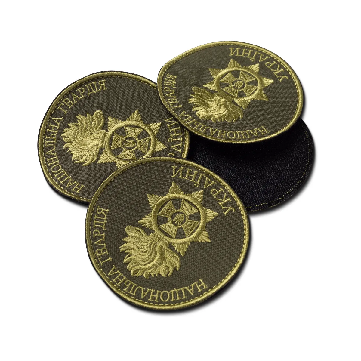 Шеврон (нашивка) Национальная гвардия Украины, 9х9 см. Олива 4