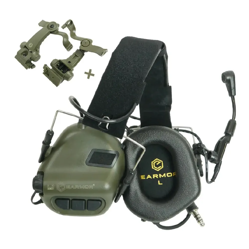 Активные наушники Earmor M32X MOD4 с микрофоном. Олива