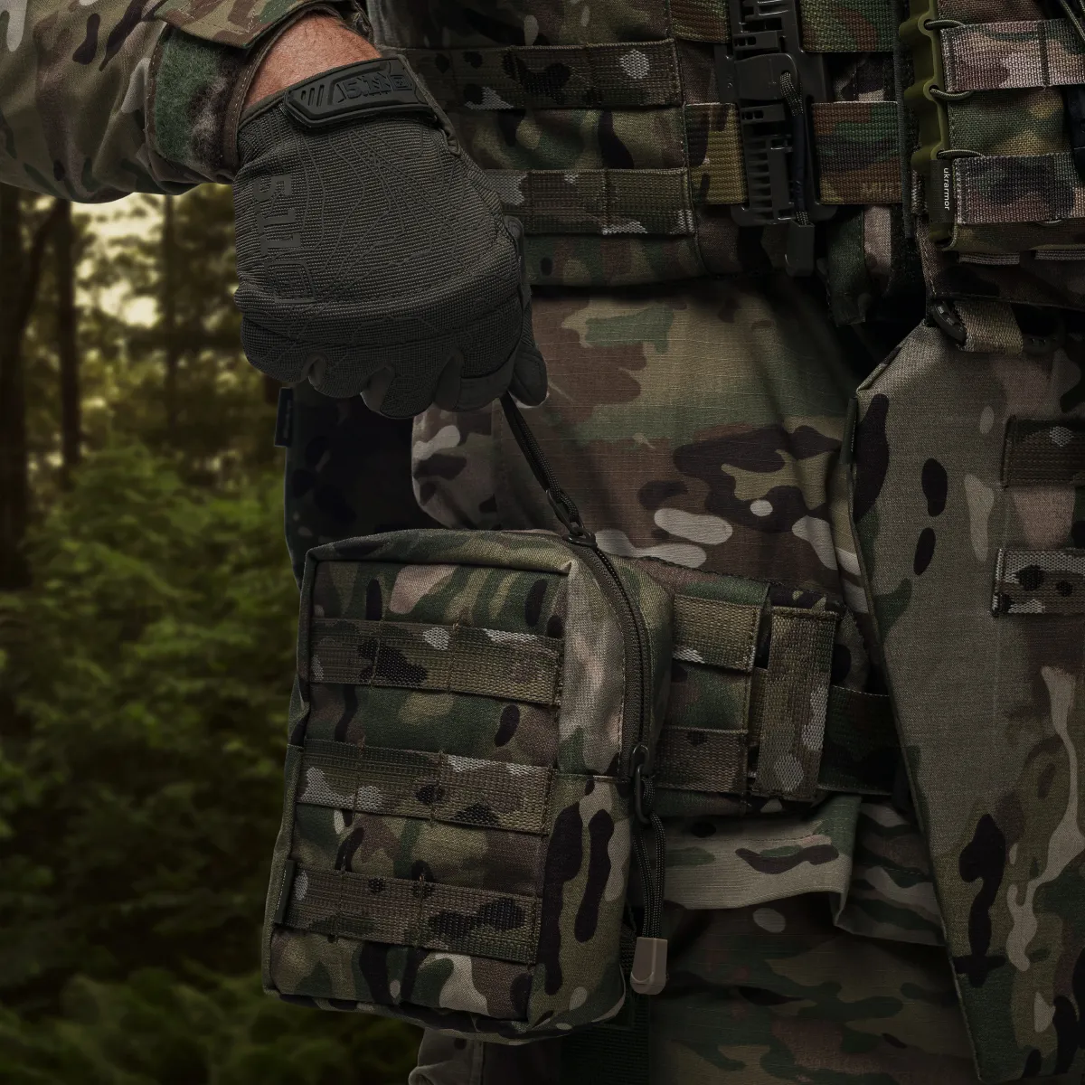 Подсумок утилитаирный L. Крепление Molle. Cordura 1000. Мультикам. 5