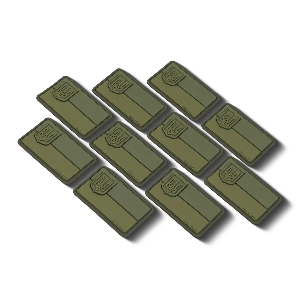 Шеврон прапор України з гербом. М'який ПВХ пластик. Олива 5