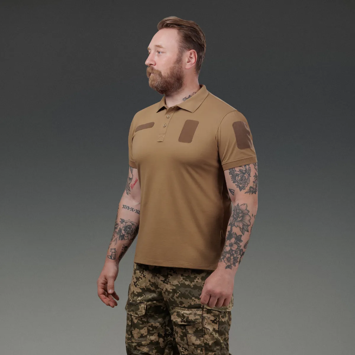 Футболка-поло тактична Ukrarmor Polo Reflex. Cotton. Колір Койот 2