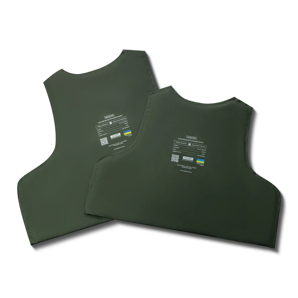 Комплект балістичних пакетів для бронежилета 1-го класу. Перед та спина. S/M 5