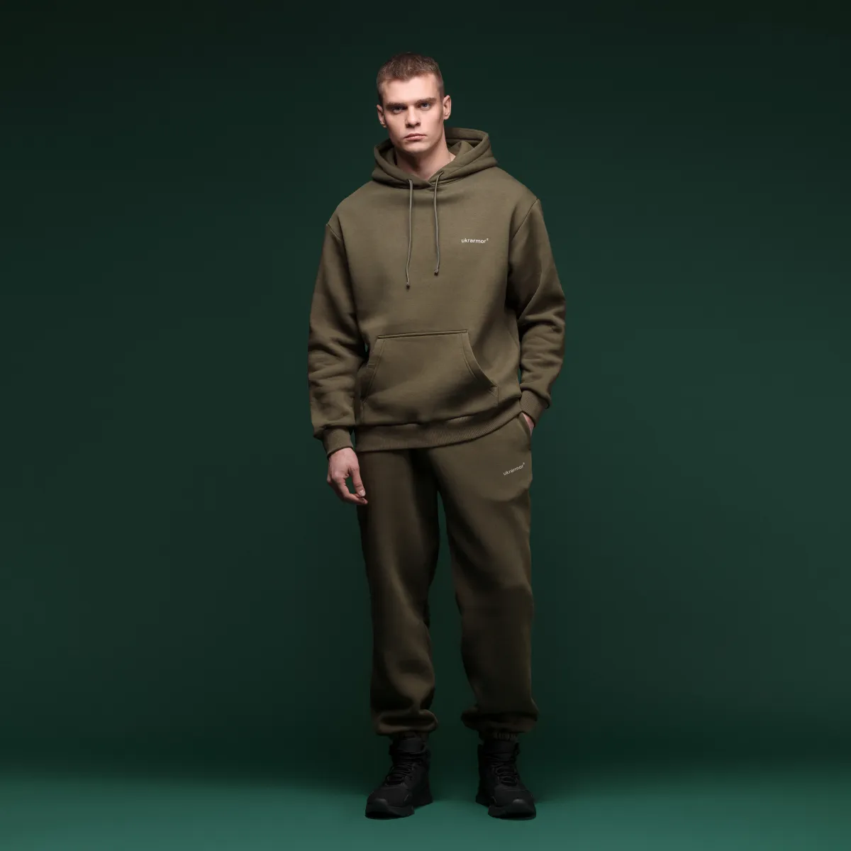 Спортивный костюм Ukrarmor Rush Hood&Pants однотонный. Олива 2