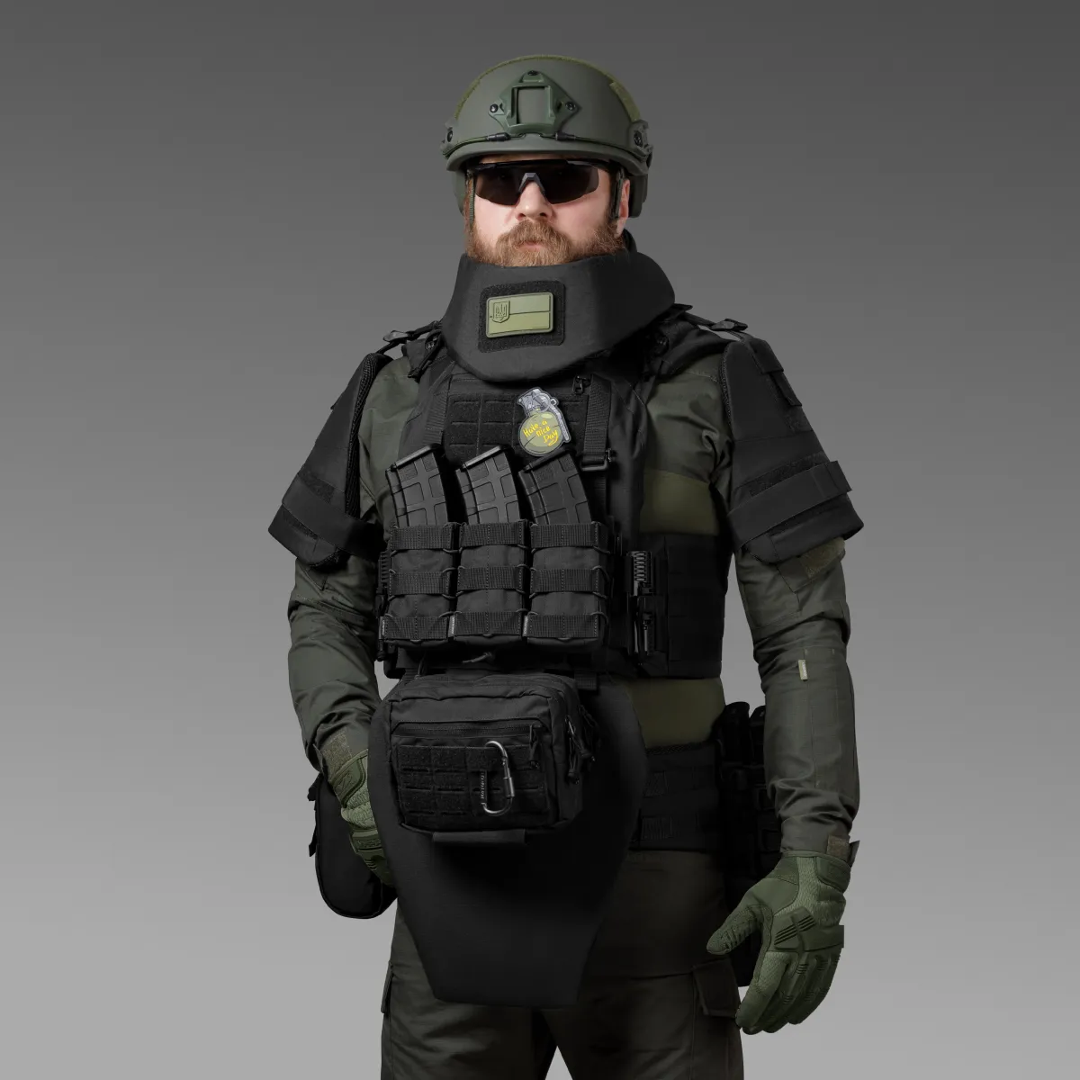 Плечовий захист з балістичними пакетами 1-го класу. STANAG 2920. Чорний 7